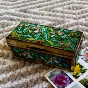 Antique Cloisonne/Brass Stamp Box